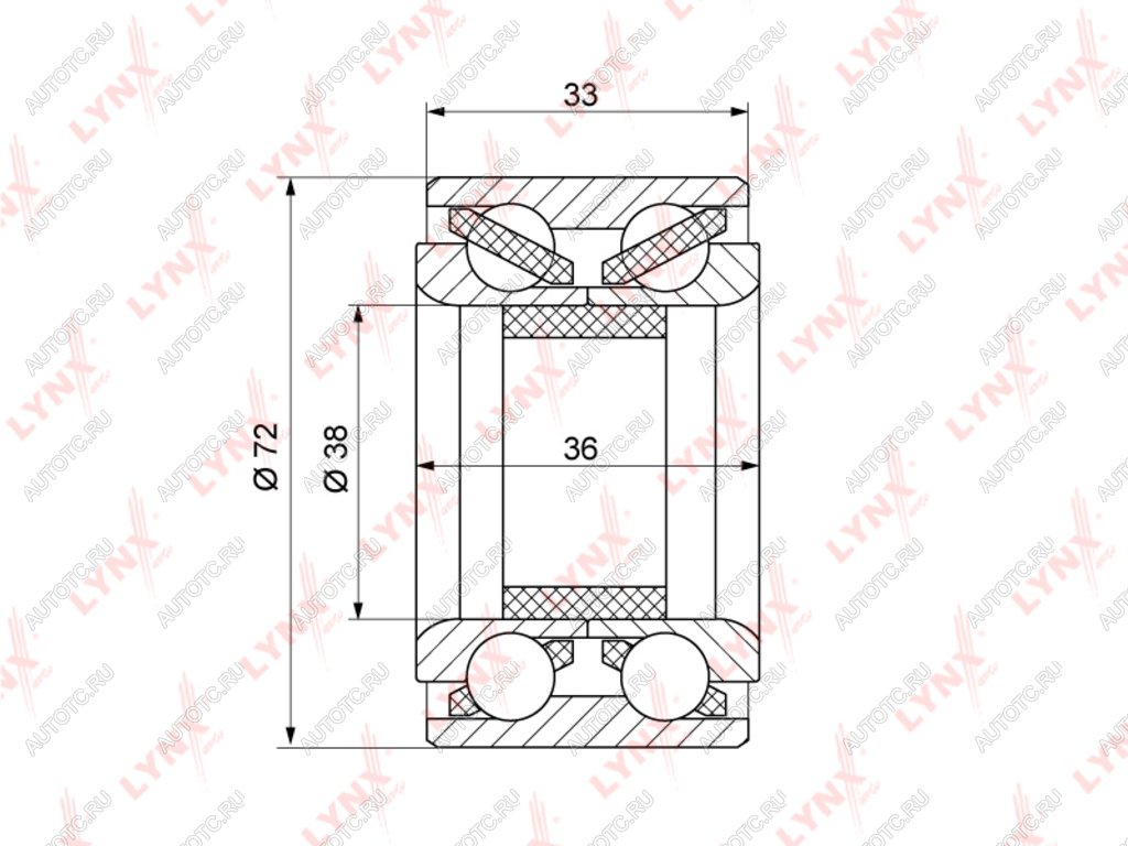 Подшипник ступицы TOYOTA Corolla (92-) передней LYNX LYNX wb1088 wb1088