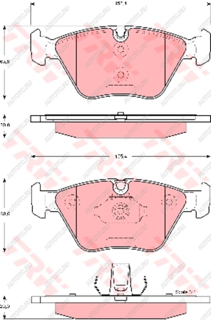 Колодки тормозные BMW E46 (99-05), E83 (04-) передние (4шт.) TRW gdb1531