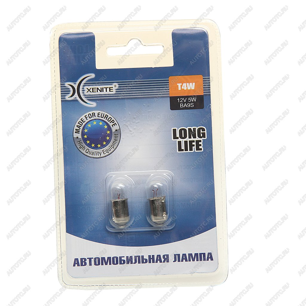 Лампа 12V T4W BA9s 3200К блистер (2шт.) Long Life XENITE 1007124