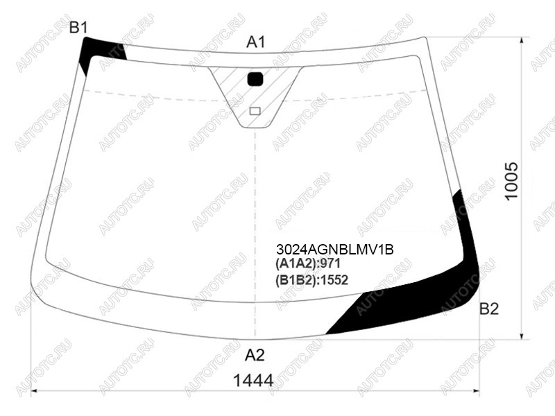 Стекло лобовое (Датчик дождя) Chevrolet Captiva 06-15  Opel Antara 06-15  Daewoo Winstorm 06-10  3024AGNBLMV1B