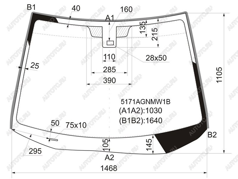 Стекло лобовое (Датчик дождя/ Молдинг) Mazda CX-7 06-12 FUYAO 5171AGNMW1B, 5171agnmw1b 5171AGNMW1B