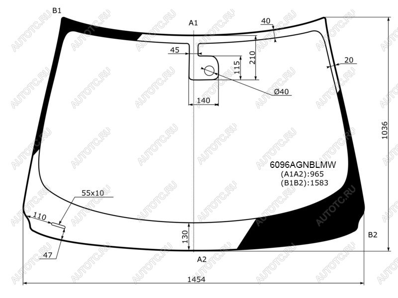 Стекло лобовое (Датчик дождя) Nissan Teana 14-20 6096AGNBLMW