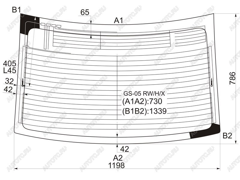 Стекло заднее (Цвет зеленый Обогрев Антенна) Lexus GS 05-12 GS-05 RW/H/X