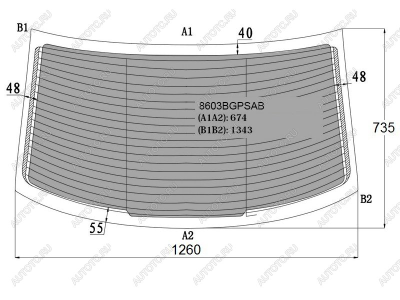 Стекло заднее (Затемненное/ Обогрев/ Антенна) Volkswagen Polo 09-20 FUYAO 8603BGPSAB, 8603bgpsab 8603BGPSAB