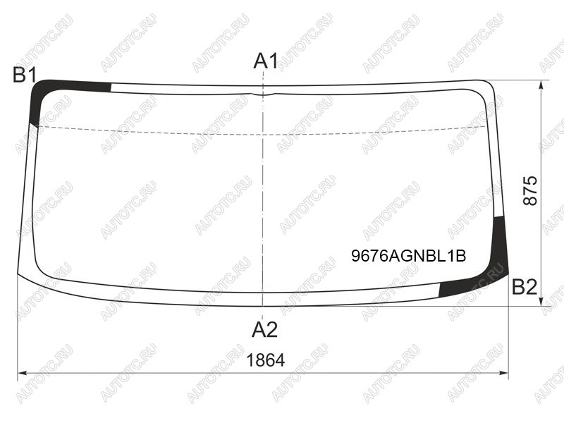 Стекло лобовое Hino 300 07-  Dutro 02-11  Toyota Dyna 11- 9676AGNBL1B