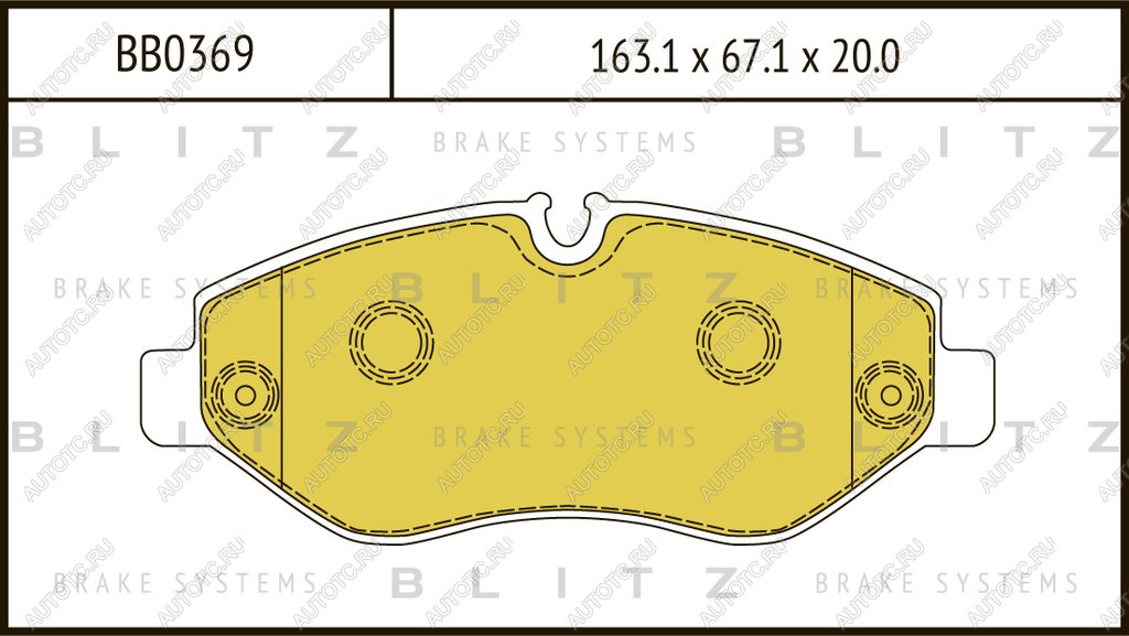 Колодки тормозные MERCEDES Sprinter (906) (00-) передние (4шт.) BLITZ bb0369