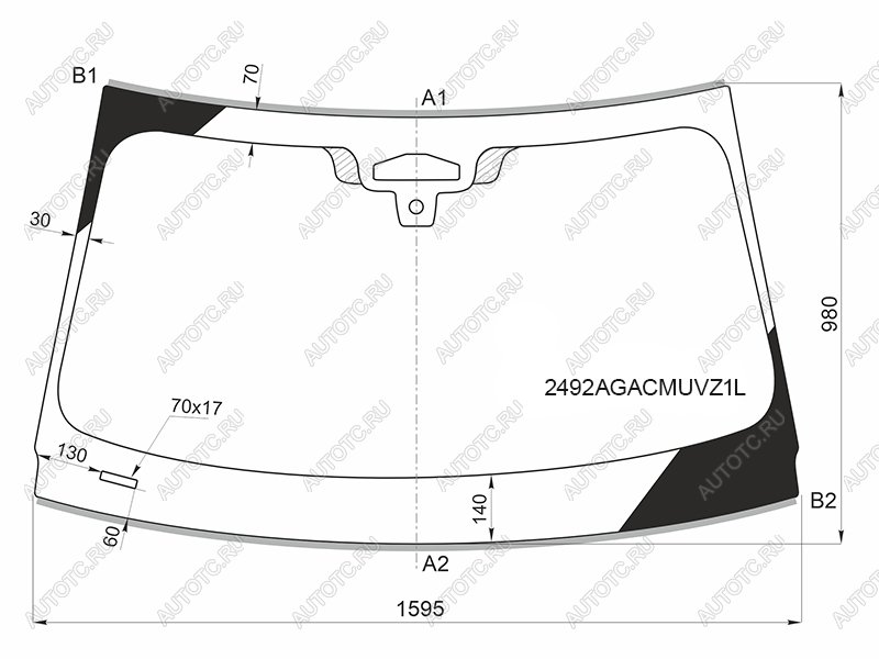 Стекло лобовое (Три камеры Датчик дождя Проекция Молдинг) BMW X5 18-23  X7 18-22 2492AGACMUVZ1L