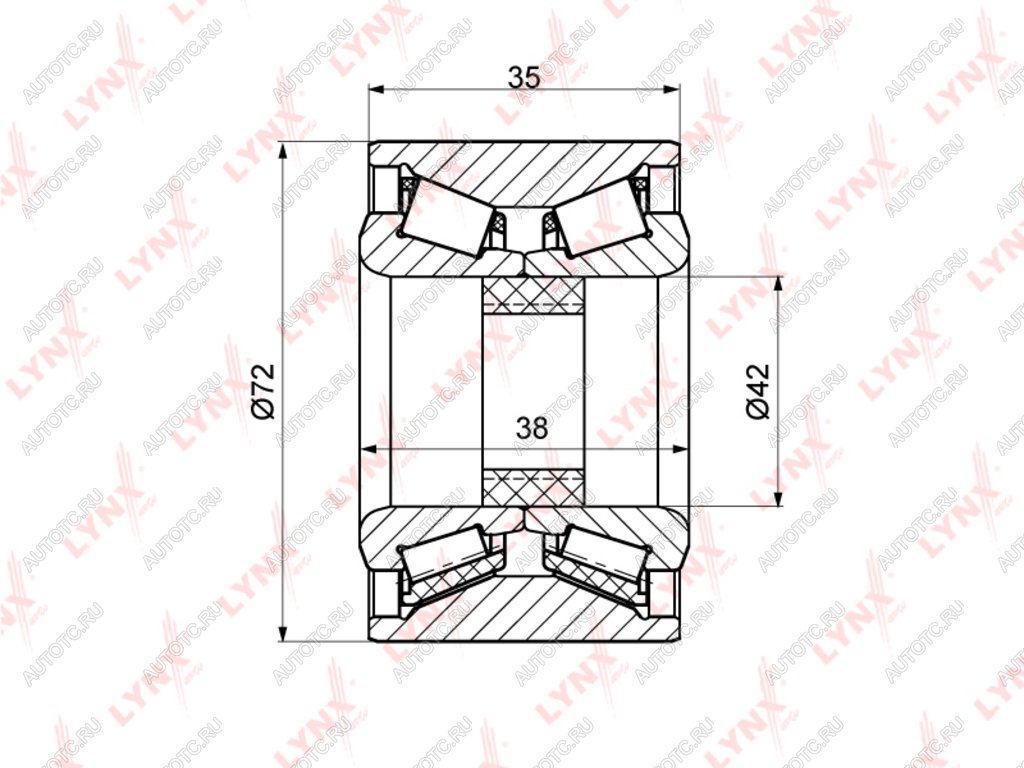 Подшипник ступицы SUBARU Forester (96-02),Legacy (93-00) передней LYNX wb1119