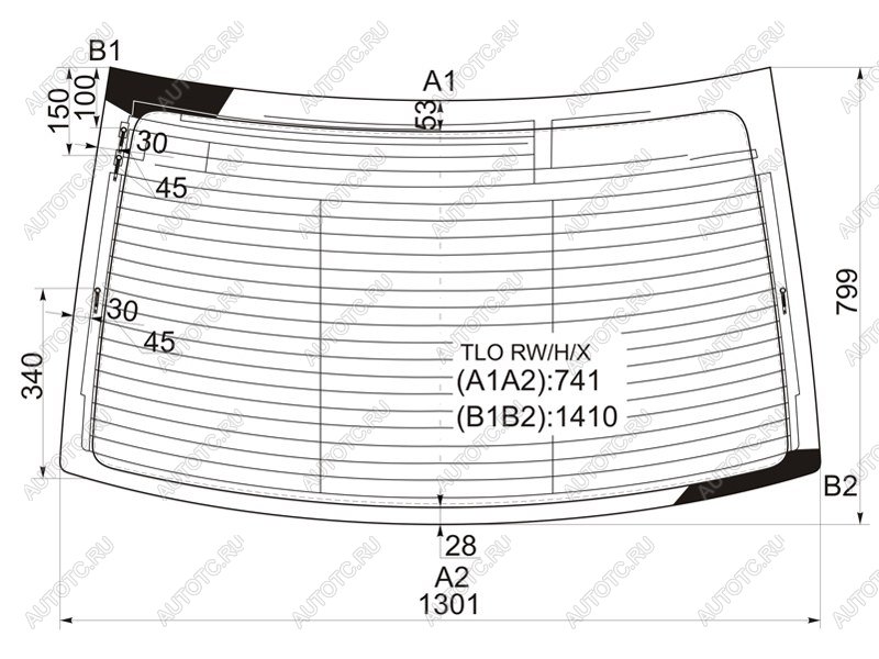 Стекло заднее (Цвет зеленый Обогрев Антенна) Honda Accord 08-13  Acura TSX 08-14 TLO RW/H/X