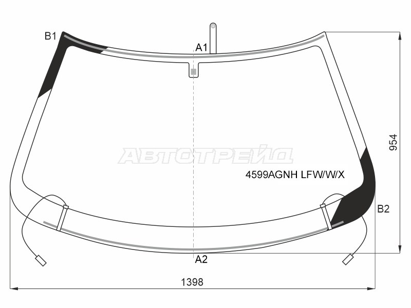 Стекло лобовое datsun