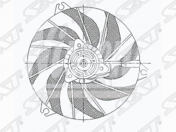 Диффузор радиатора в сборе SAT Peugeot 206 хэтчбэк 5 дв. 2AC дорестайлинг (1998-2003)