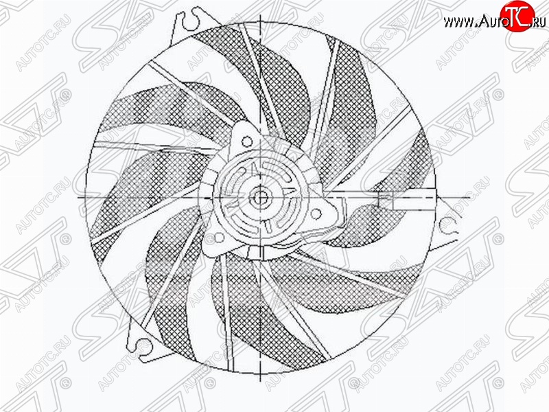 4 299 р. Диффузор радиатора в сборе SAT Peugeot 206 хэтчбэк 5 дв. 2AC дорестайлинг (1998-2003)