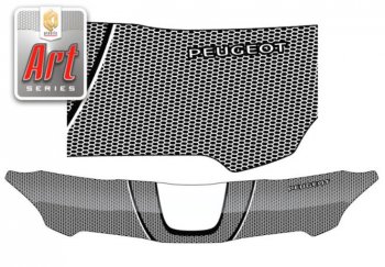 2 499 р. Дефлектор капота CA-Plastiс  Peugeot 301 (2012-2017) (Серия Art графит). Увеличить фотографию 1