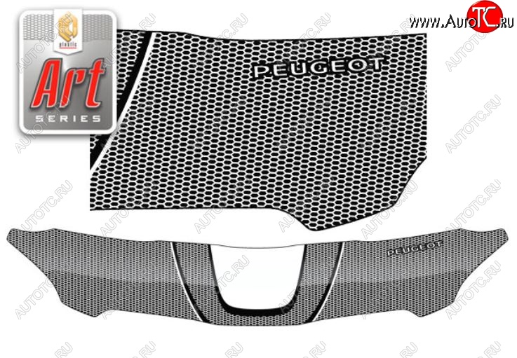 2 499 р. Дефлектор капота CA-Plastiс  Peugeot 301 (2012-2017) (Серия Art графит)