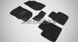 3 779 р. Износостойкие коврики в салон SeiNtex Premium 3D 4 шт. (ворсовые, черные)  Peugeot 301 (2012-2017). Увеличить фотографию 1
