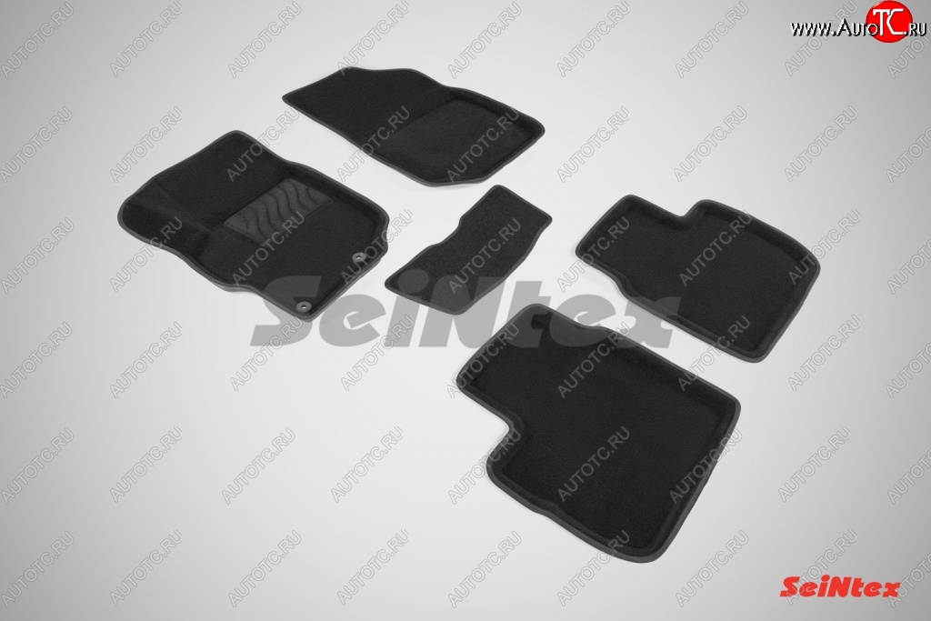 3 779 р. Износостойкие коврики в салон SeiNtex Premium 3D 4 шт. (ворсовые, черные)  Peugeot 301 (2012-2017)