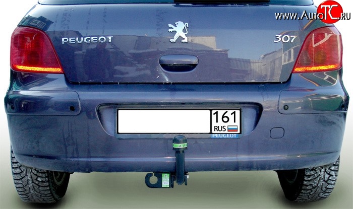 7 549 р. Фаркоп Лидер Плюс  Peugeot 307 ( хэтчбэк 3 дв.,  хэтчбэк 5 дв.) (2001-2008) (Без электропакета)