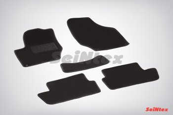 2 699 р. Комплект ворсовых ковриков в салон LUX Seintex Peugeot 408  дорестайлинг (2010-2017) (Чёрный). Увеличить фотографию 1