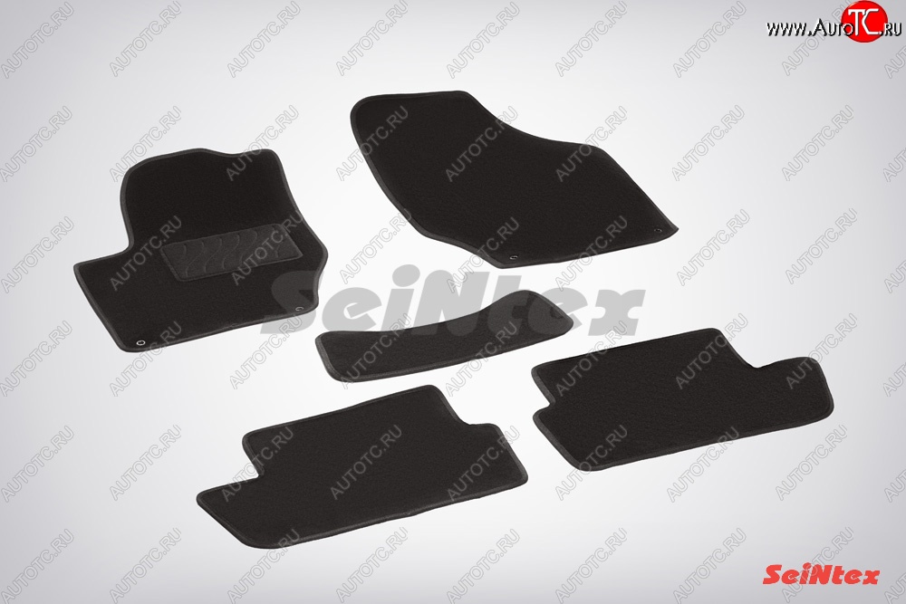 2 699 р. Комплект ворсовых ковриков в салон LUX Seintex  Peugeot 308  T7 - 408 (Чёрный)