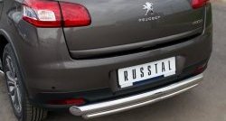 11 299 р. Защита заднего бампера (Ø76 и 42 мм, нержавейка) SLITKOFF  Peugeot 4008 (2012-2017) (с короткой нижней трубой). Увеличить фотографию 3