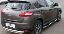 11 299 р. Защита заднего бампера (Ø76 и 42 мм, нержавейка) SLITKOFF  Peugeot 4008 (2012-2017) (с короткой нижней трубой). Увеличить фотографию 4