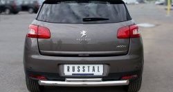 11 299 р. Защита заднего бампера (Ø76 и 42 мм, нержавейка) SLITKOFF  Peugeot 4008 (2012-2017) (с короткой верхней трубой). Увеличить фотографию 2