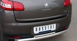 11 299 р. Защита заднего бампера (Ø76 и 42 мм, нержавейка) SLITKOFF  Peugeot 4008 (2012-2017) (с короткой верхней трубой). Увеличить фотографию 3