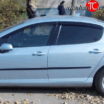 1 394 р. Дефлекторы окон (ветровики) 4 шт. (седан) Novline Peugeot 407 седан (2004-2010)