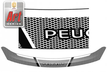 2 259 р. Дефлектор капота CA-Plastiс  Peugeot 408 (2010-2017) (Серия Art графит). Увеличить фотографию 1
