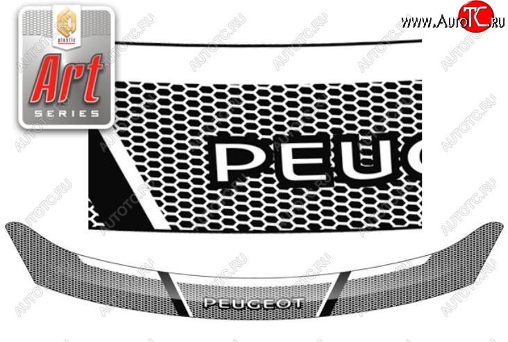 2 259 р. Дефлектор капота CA-Plastiс  Peugeot 408 (2010-2017) (Серия Art графит)