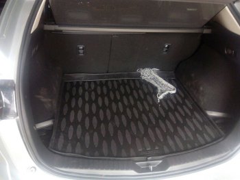 1 299 р. Коврик в багажник (2 кармана) Aileron (полиуретан)  Mazda CX-5  KE (2011-2017). Увеличить фотографию 1