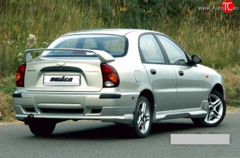 10 699 р. Задний бампер Nika  Chevrolet Lanos ( T100,  T150,  седан) (1997-2017), Daewoo Sense  Т100 (1997-2008), ЗАЗ Chance  седан (2009-2017), ЗАЗ Sens  седан (2007-2017) (Неокрашенный). Увеличить фотографию 1