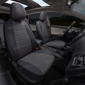 7 799 р. Чехлы сидений (экокожа, 40/60, подлок) Автопилот  Audi A6  C5 (1997-2004) (черный/темно-серый). Увеличить фотографию 6