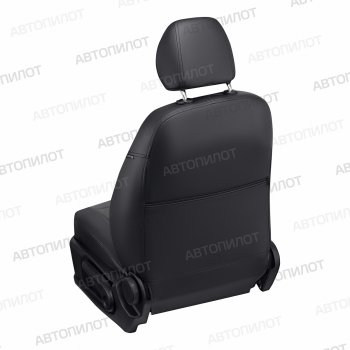 13 449 р. Чехлы сидений (экокожа/велюр, сплош. сп./с вырезом под подл.) Автопилот  Audi A6  C5 (1997-2004) (черный/федерер). Увеличить фотографию 2