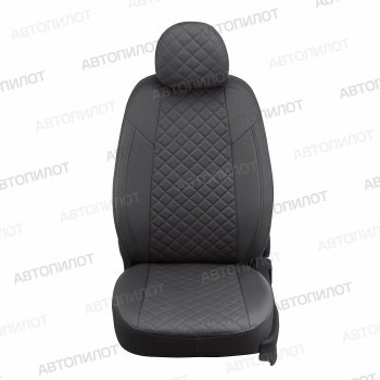 13 999 р. Чехлы сидений (экокожа, S-Line) Автопилот Ромб  Audi Q5  8R (2008-2017) (темно-серый). Увеличить фотографию 2