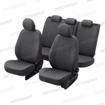 13 999 р. Чехлы сидений (экокожа, S-Line) Автопилот Ромб  Audi Q5  8R (2008-2017) (темно-серый). Увеличить фотографию 5