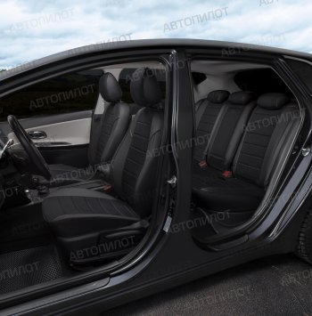 13 449 р. Чехлы сидений (экокожа/алькантара, Sport, без з.подл) Автопилот  Skoda Rapid ( NH3,  MK2) (2012-2024), Volkswagen Polo  Mk6 (2020-2022) (черный). Увеличить фотографию 7