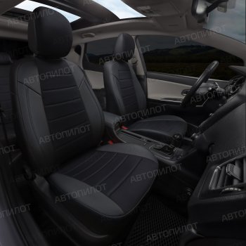 13 449 р. Чехлы сидений (экокожа/алькантара, Sport, без з.подл) Автопилот  Skoda Rapid ( NH3,  MK2) (2012-2024), Volkswagen Polo  Mk6 (2020-2022) (черный). Увеличить фотографию 6