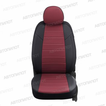 13 849 р. Чехлы сидений (экокожа) Автопилот  Chevrolet Aveo ( T200,  T250) (2003-2011) (черный/бордовый). Увеличить фотографию 4