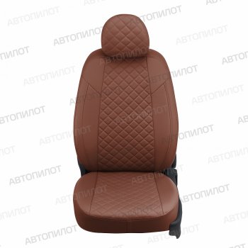 17 549 р. Чехлы сидений (экокожа, 7 м, трансформер) Автопилот Ромб  Chevrolet Orlando (2011-2018) (коричневый). Увеличить фотографию 5