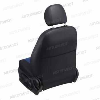 13 999 р. Чехлы сидений (экокожа) Автопилот Ромб  Chevrolet Rezzo (2000-2008) (черный/синий). Увеличить фотографию 2