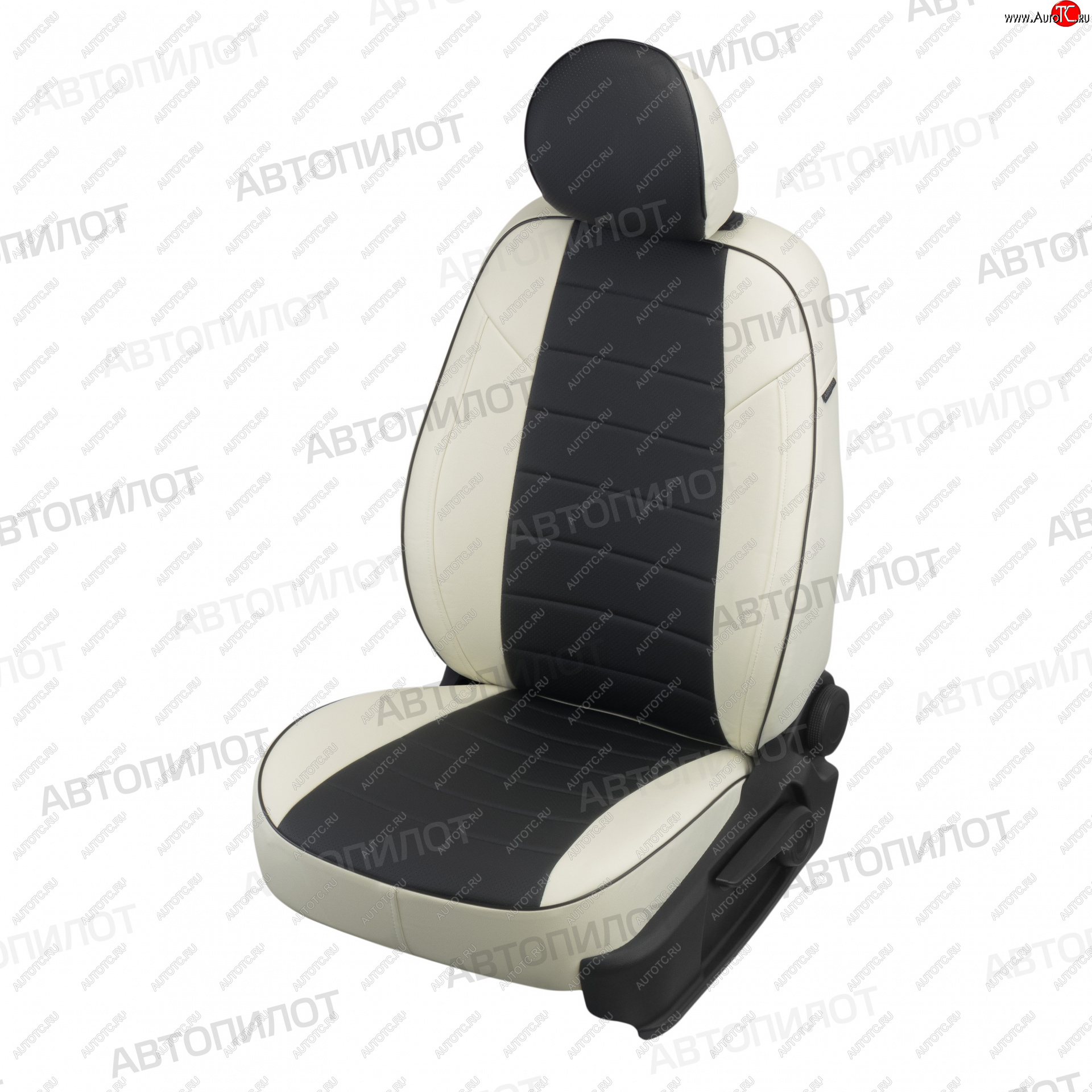 13 449 р. Чехлы сидений (экокожа) Автопилот  Chevrolet Trailblazer  GM800 (2012-2016) (белый/черный)