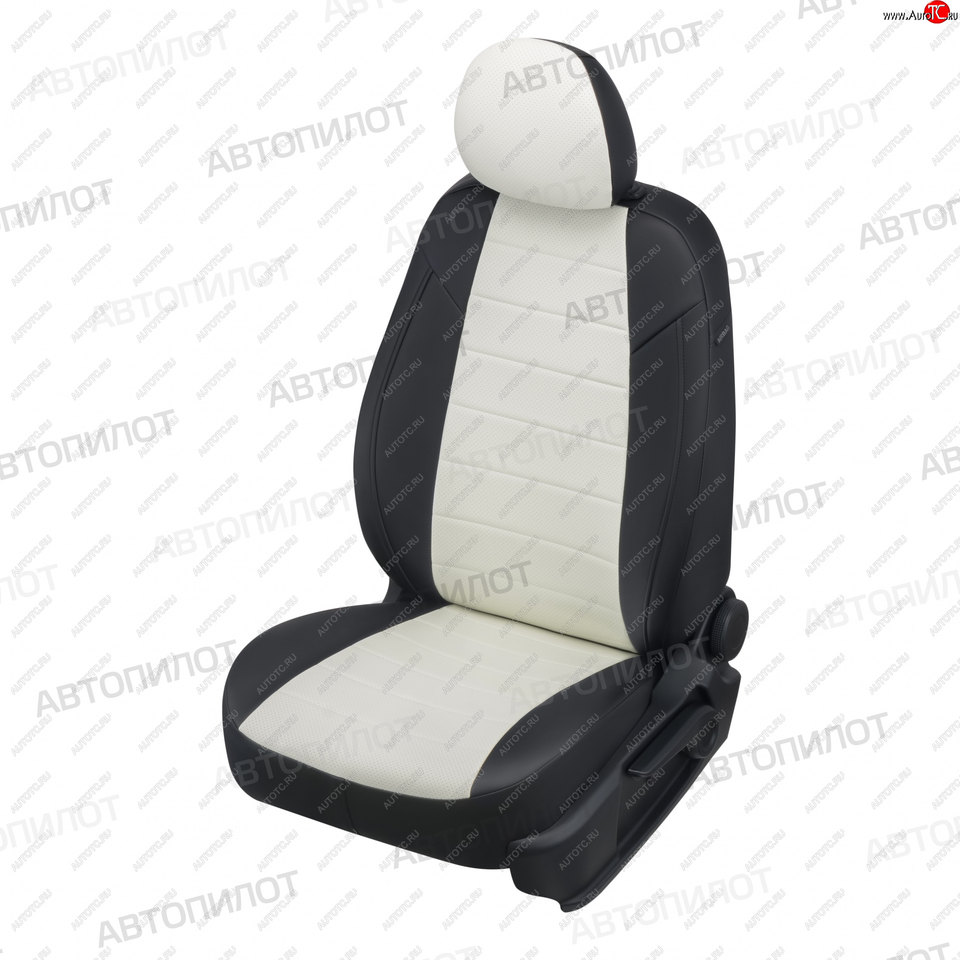 13 449 р. Чехлы сидений (экокожа) Автопилот  Chevrolet Trailblazer  GM800 (2012-2016) (черный/белый)