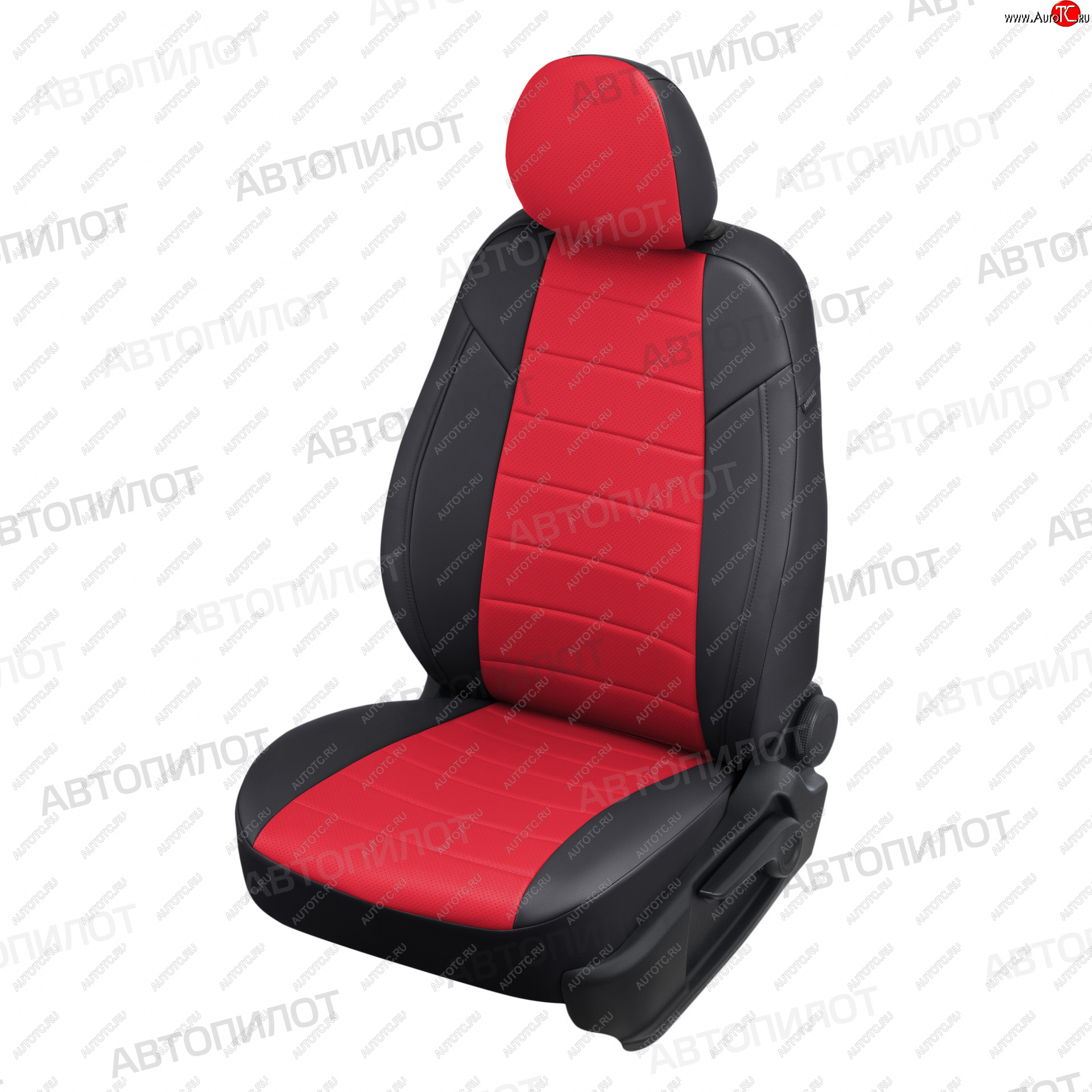 13 449 р. Чехлы сидений (экокожа) Автопилот  Chevrolet Trailblazer  GM800 (2012-2016) (черный/красный)
