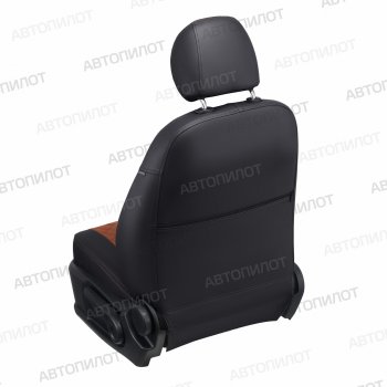 13 999 р. Чехлы сидений (экокожа) Автопилот Ромб  FAW Besturn X80 (2014-2019) (черный/коричневый). Увеличить фотографию 3