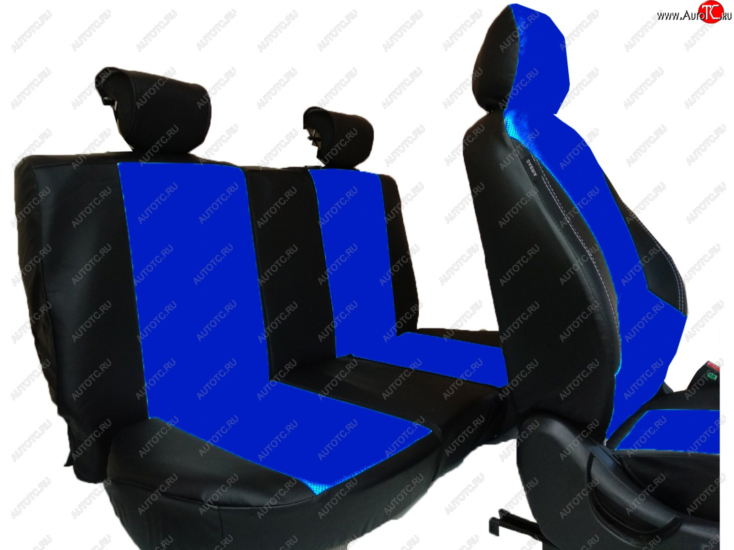 3 999 р. Универсальные чехлы сидений X-DRIVE KIA Cerato 1 LD седан дорестайлинг (2003-2007) (черный/синий)