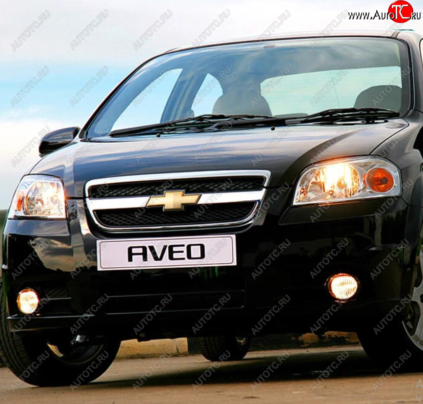 2 159 р. Бампер передний (с отверстиями под ПТФ) GAMMA  Chevrolet Aveo  T250 (2006-2011) (Неокрашенный)