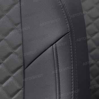 13 999 р. Чехлы сидений (экокожа/алькантара) Автопилот Ромб  Honda Civic  9 (2011-2016) (черный/темно-серый). Увеличить фотографию 3