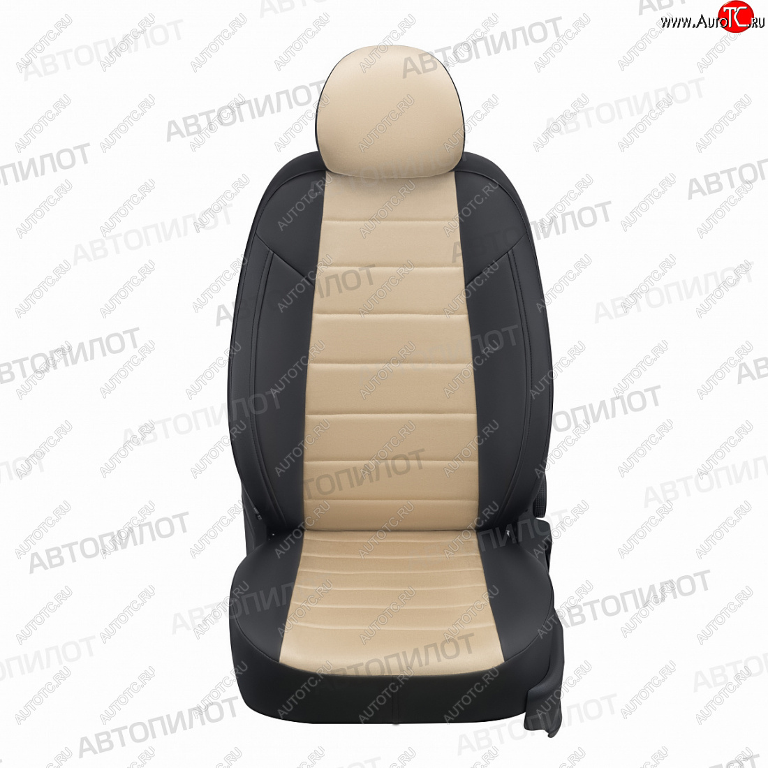 13 449 р. Чехлы сидений (экокожа/алькантара, сплош.) Автопилот  Honda Civic  7 (2000-2006) (черный/бежевый)