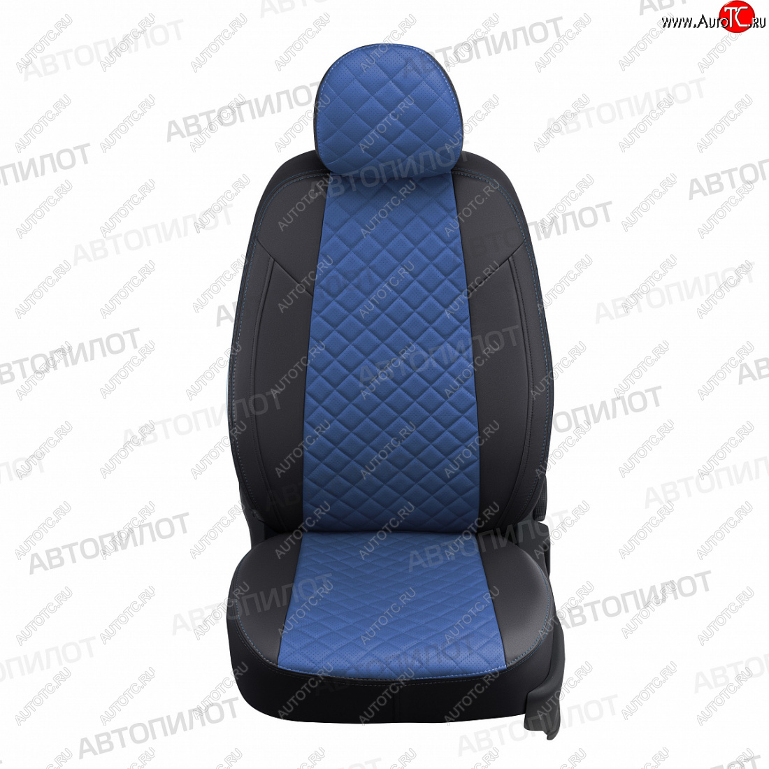 13 999 р. Чехлы сидений (экокожа, 60/40) Автопилот Ромб  Hyundai Accent  седан ТагАЗ (2001-2012) (черный/синий)